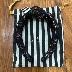 Lele Sadoughi Multicolor Shimmer Confetti Black Headband NWT